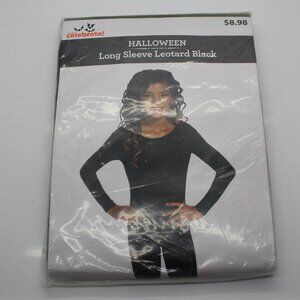 Celebrate Halloween Long Sleeve Leotard Black Girls Size XL (14/16) NEW